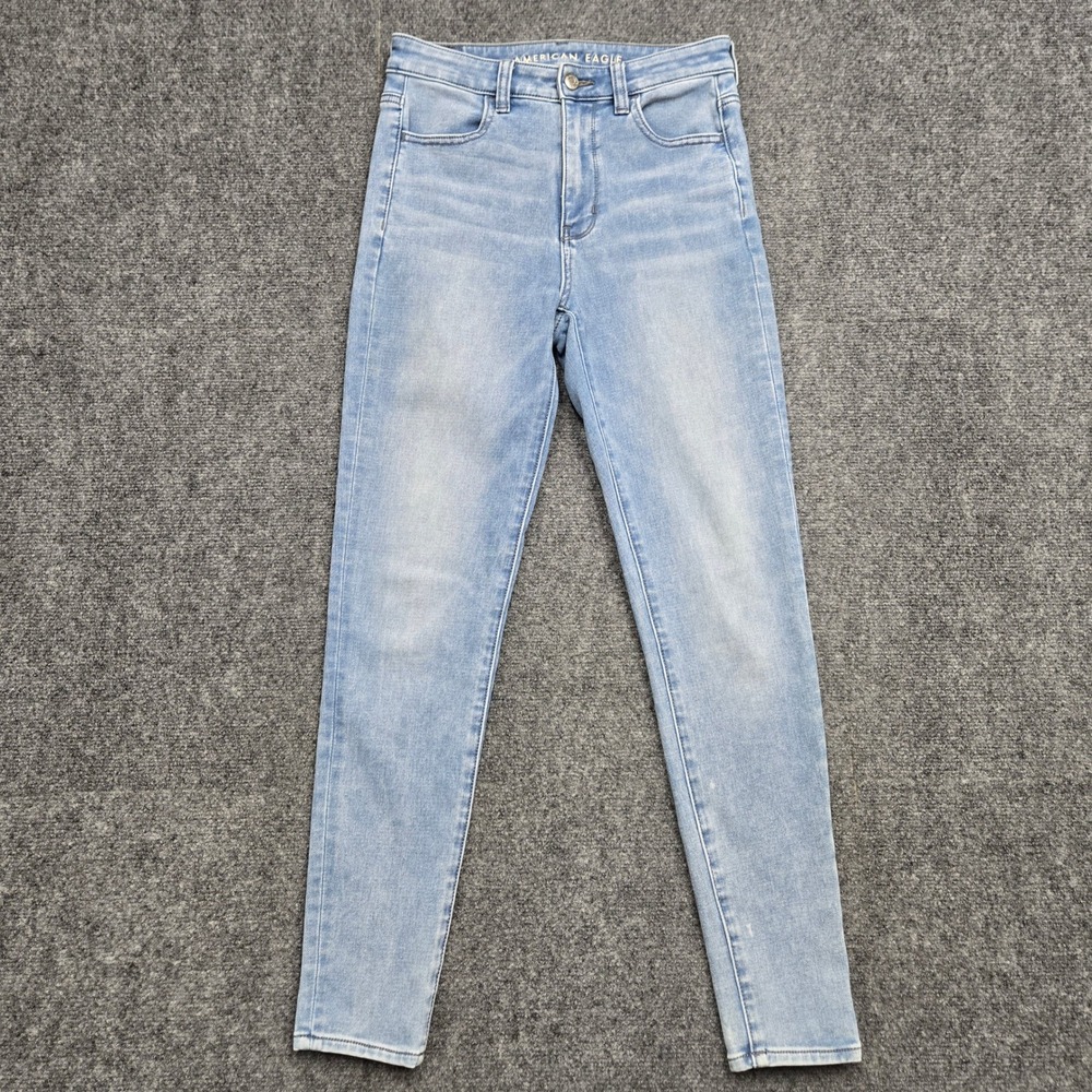 American Eagle Super Hi-Rise Jegging Light Wash Blue Jeans Womens Size 4 28x28